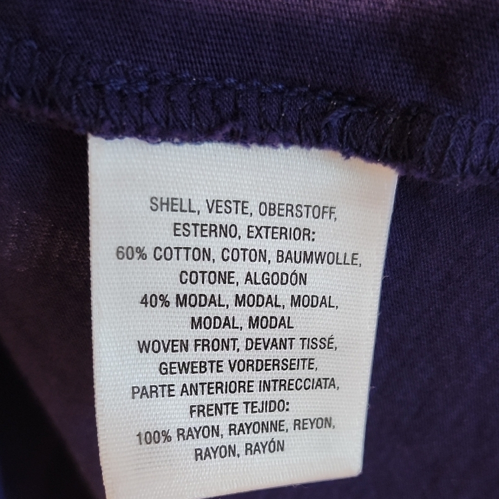 Anthropologie Maeve Purple with Orange and Blue Paisley Scarf Shirt Sleeve Tee - Picture 6 of 6